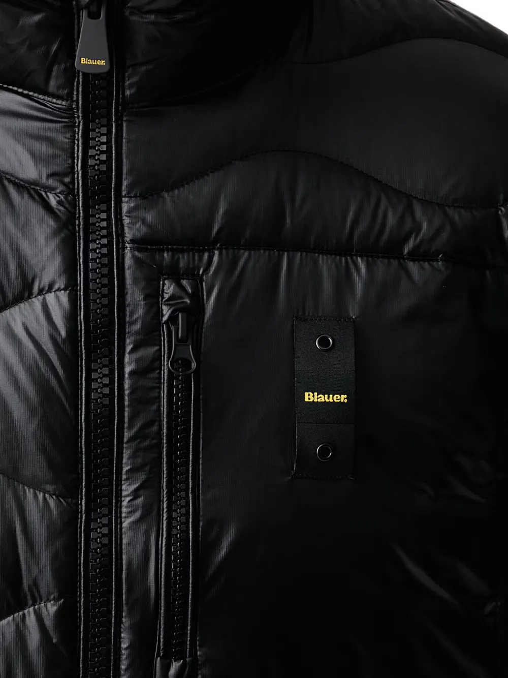 Blauer Daniel wave-quilted padded jacket Zwart