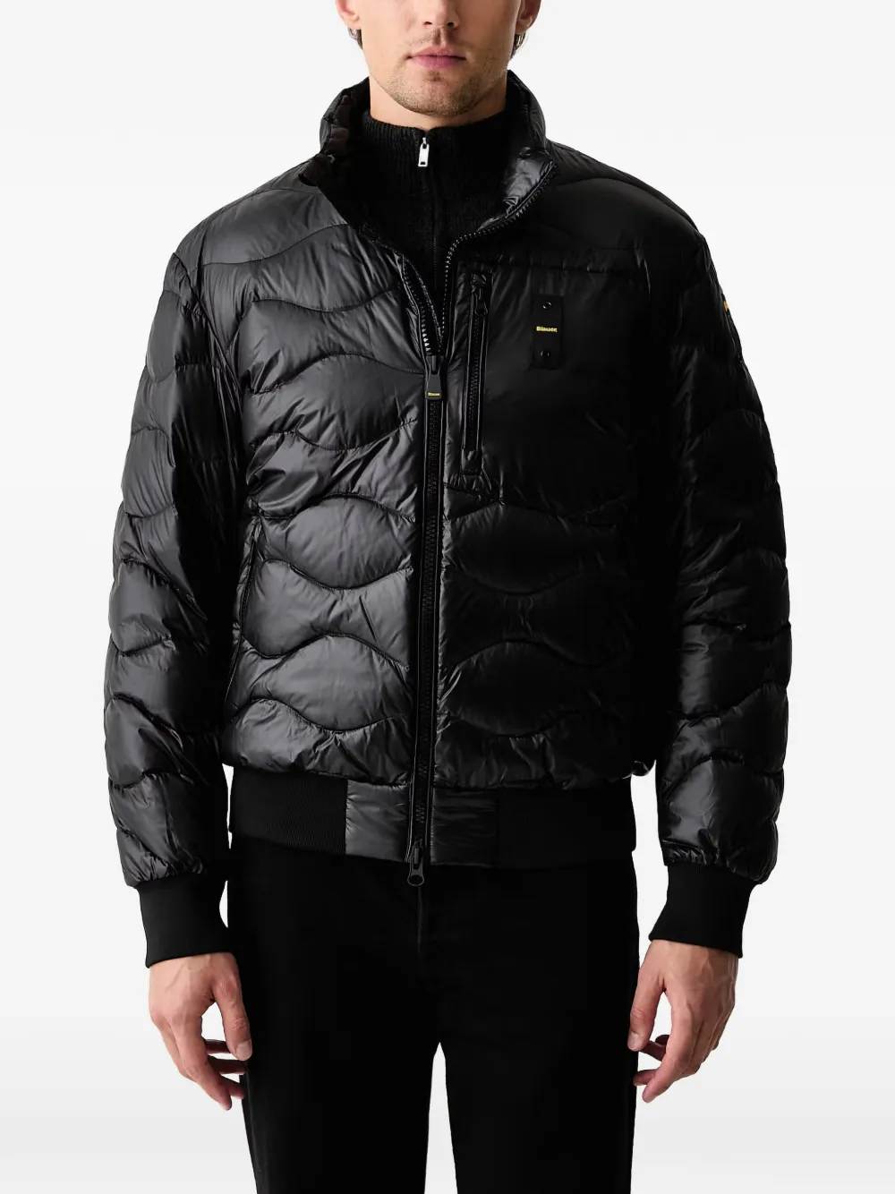 Blauer Daniel wave-quilted padded jacket | Schwarz | Image 1