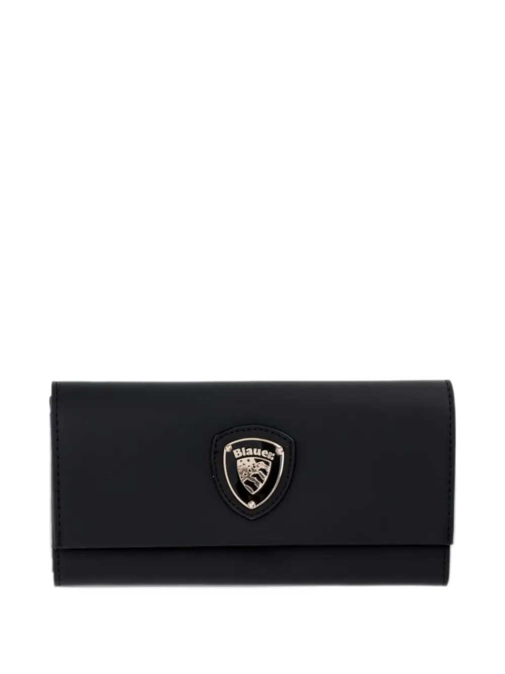 Blauer logo-plaque foldover wallet - Nero
