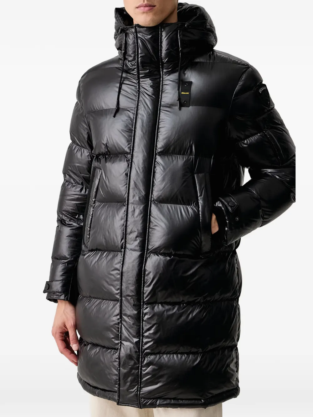 Blauer quilted Sorona Aura hooded jacket Zwart