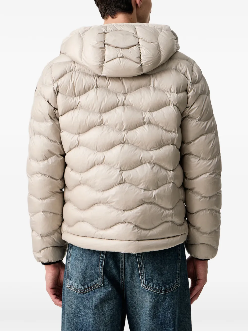 Blauer wave-quilted Sorona Aura hooded jacket Beige