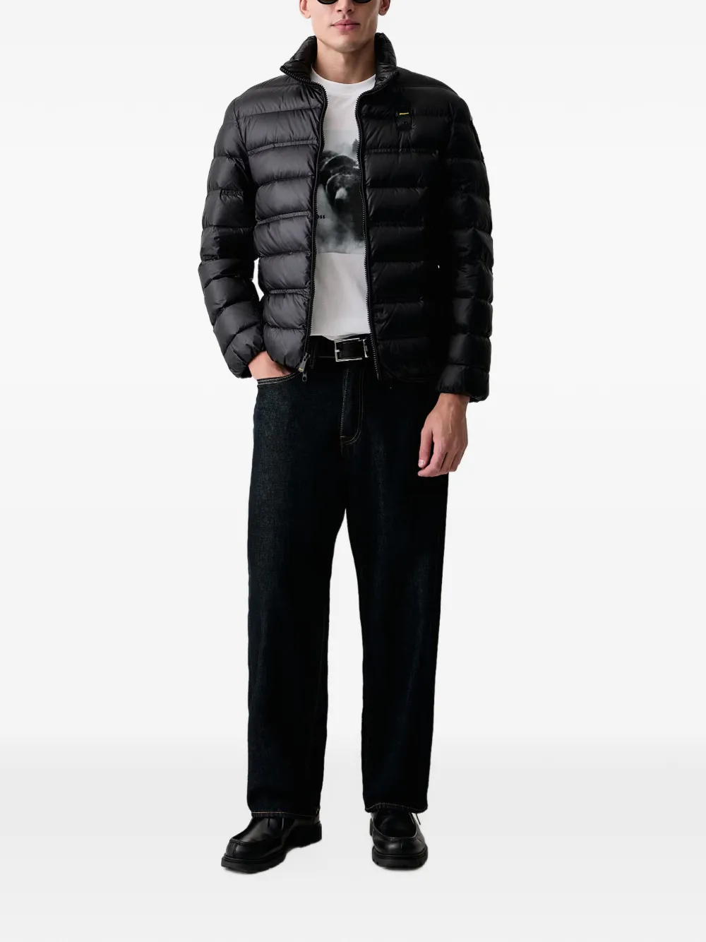 Blauer Belmont quilted high-neck jacket Zwart