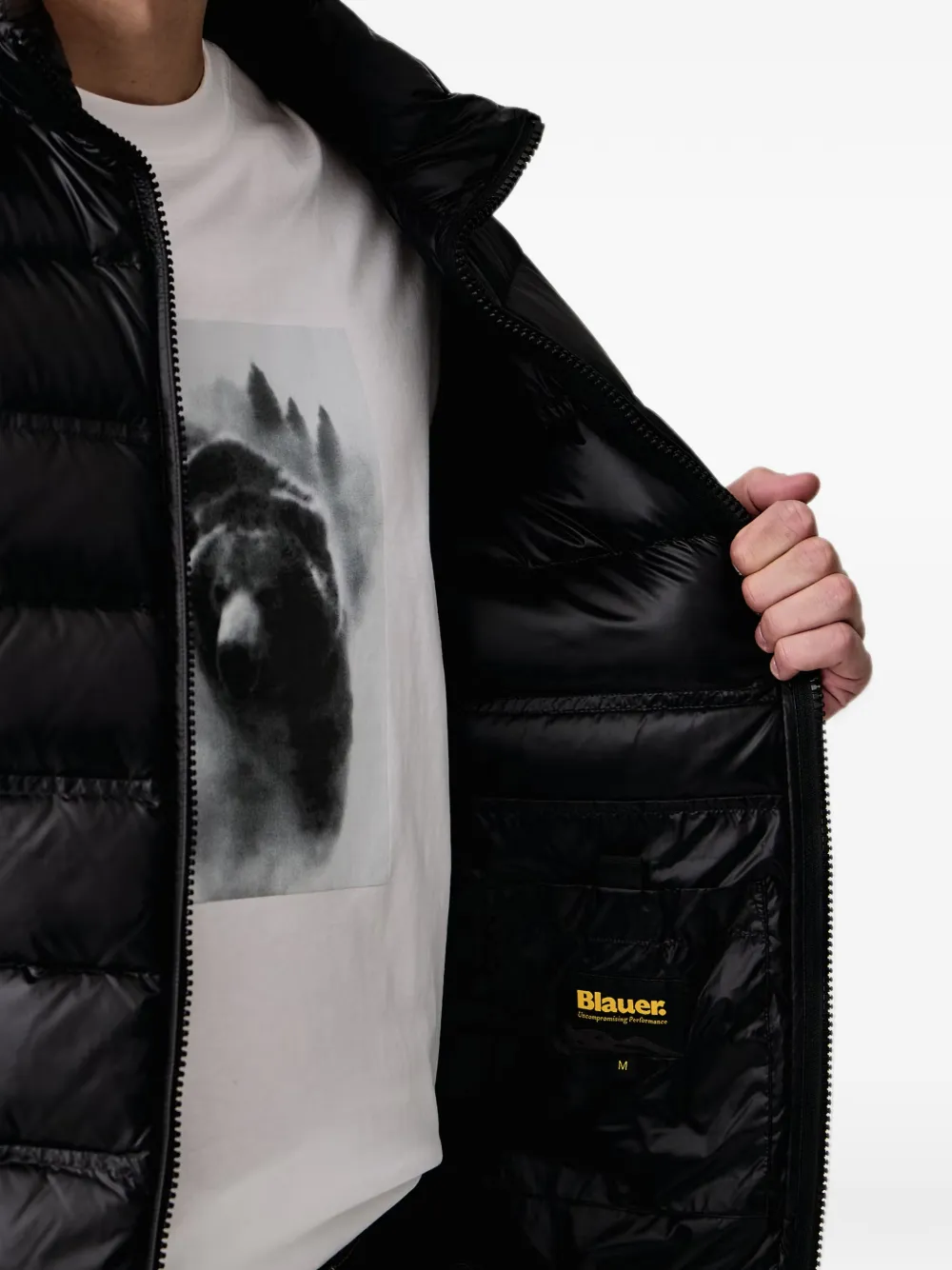 Blauer Belmont quilted high-neck jacket Zwart