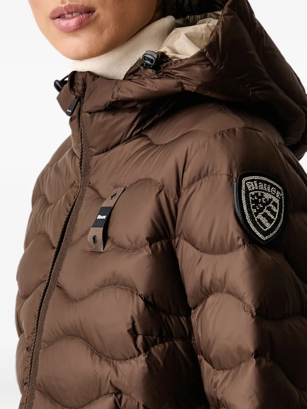 Blauer Lyne quilted hooded jacket Bruin