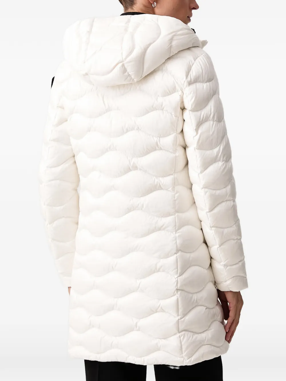 Blauer Lyne wave-quilted hooded jacket Wit