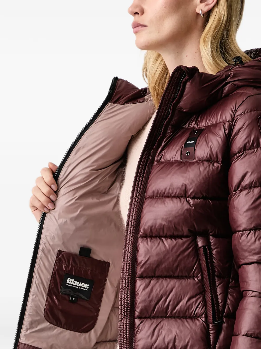 Blauer Caroll hooded quilted jacket Rood