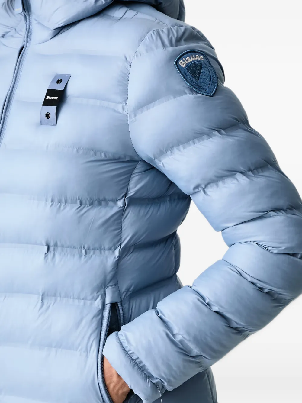 Blauer Ellis quilted hooded jacket Blauw