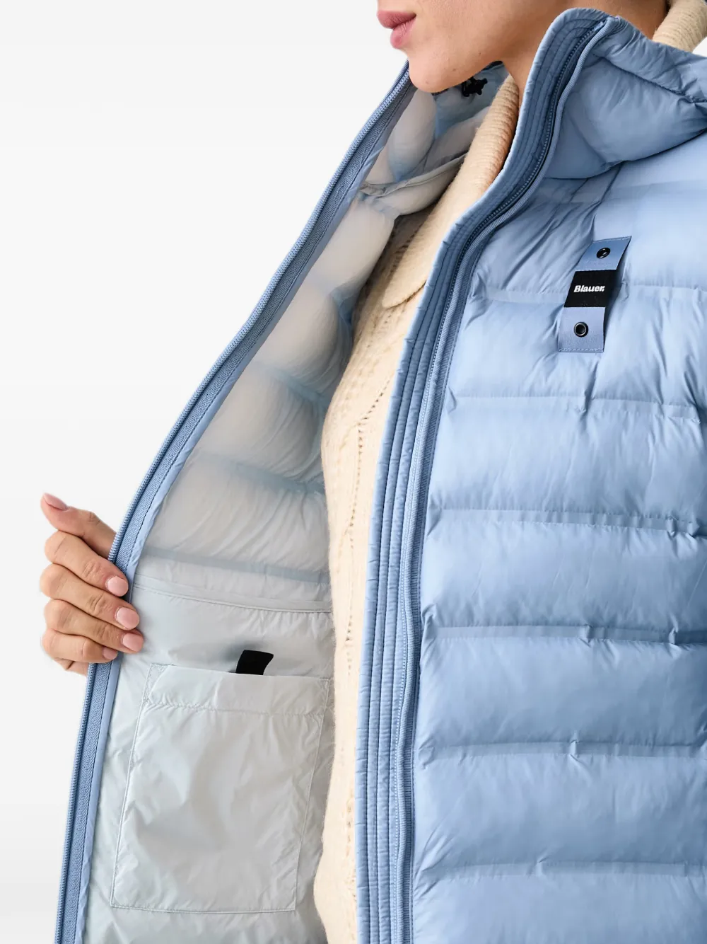 Blauer Ellis quilted hooded jacket Blauw