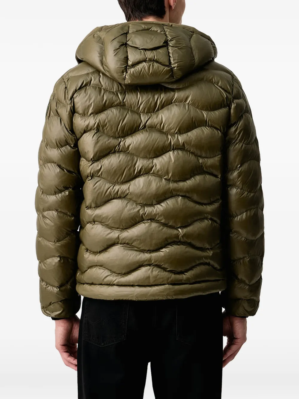 Blauer wave-quilted hooded jacket Groen
