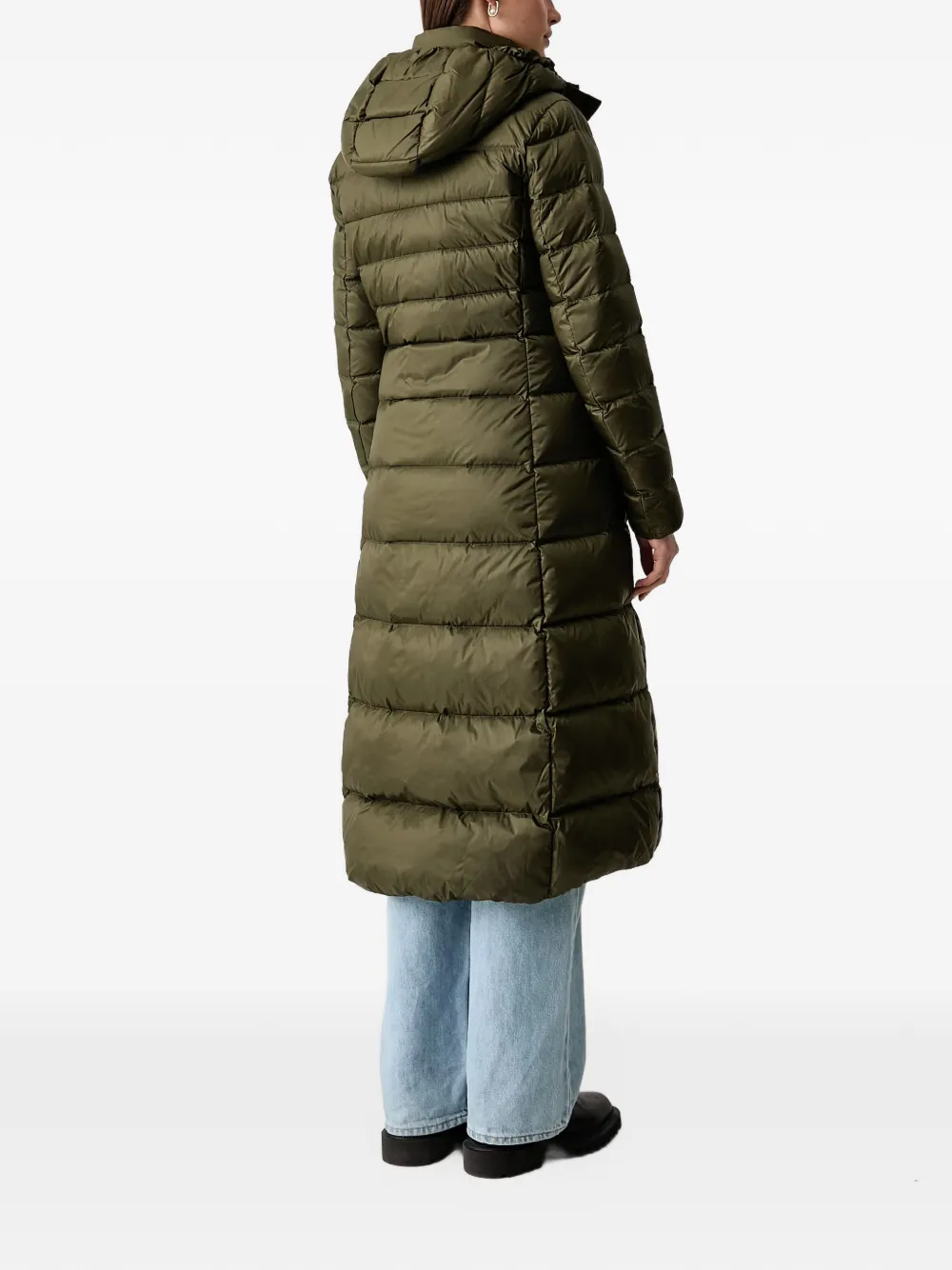 Blauer quilted hooded coat Groen