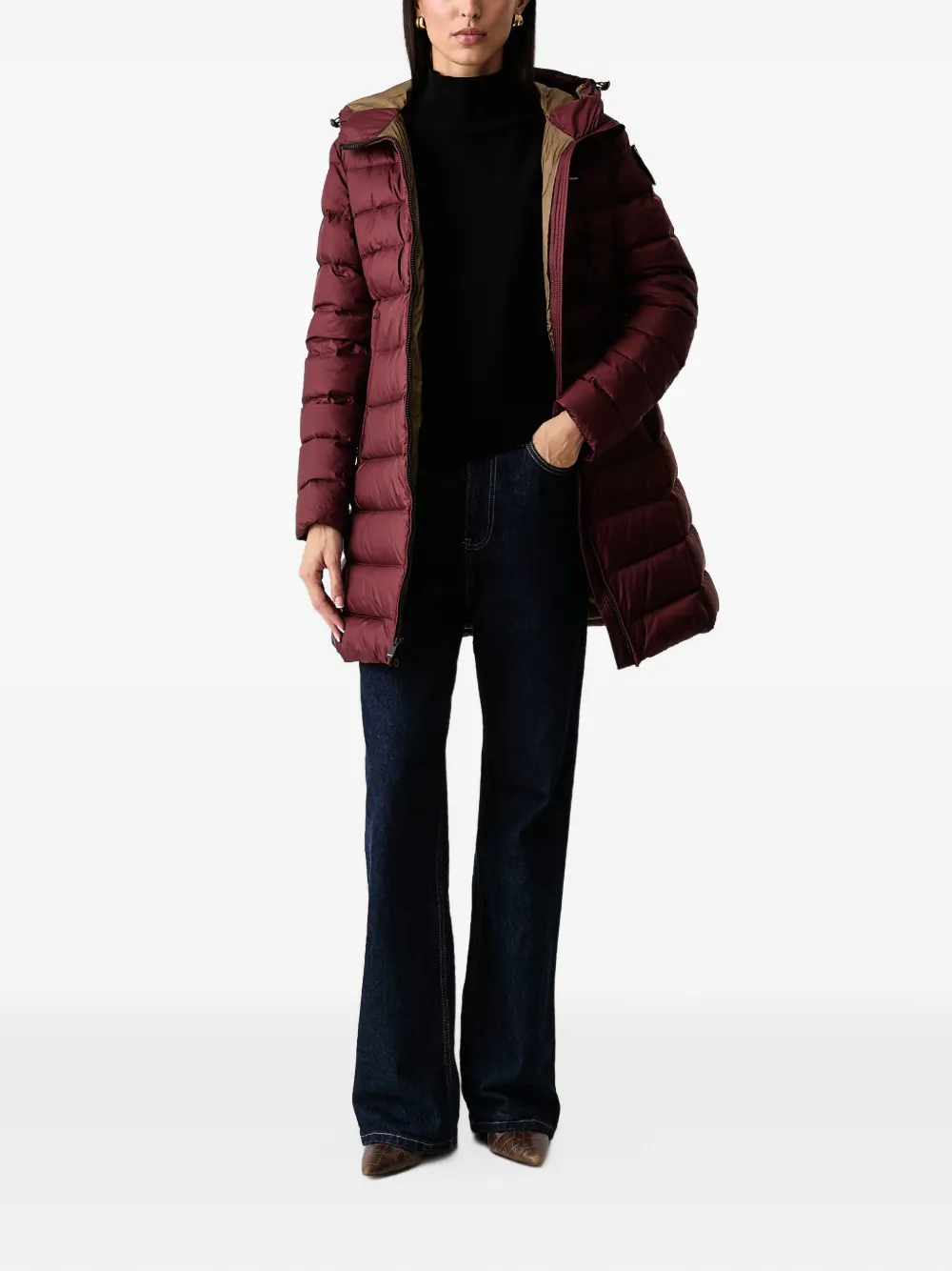 Blauer Agnes quilted hooded jacket Rood