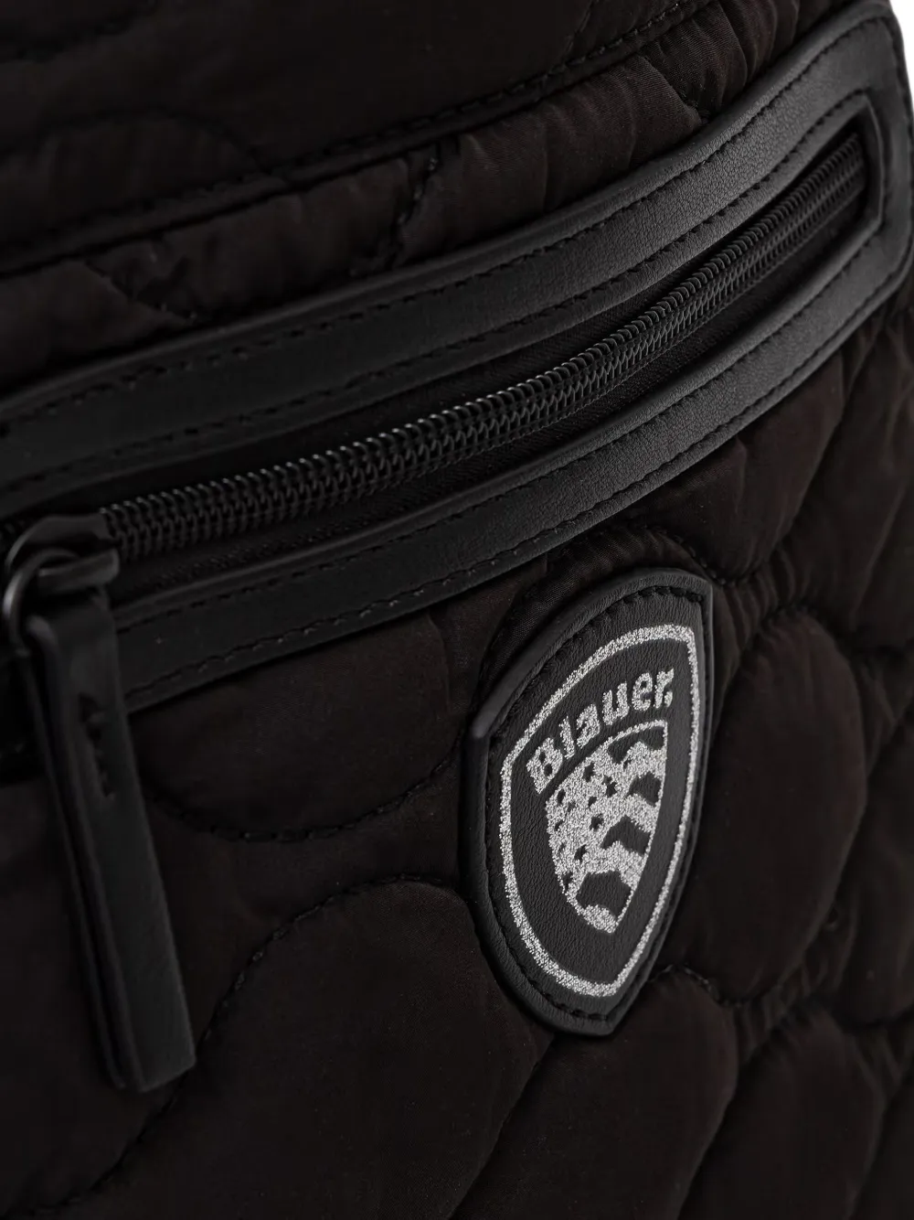 Blauer quilted logo-patch backpack Zwart