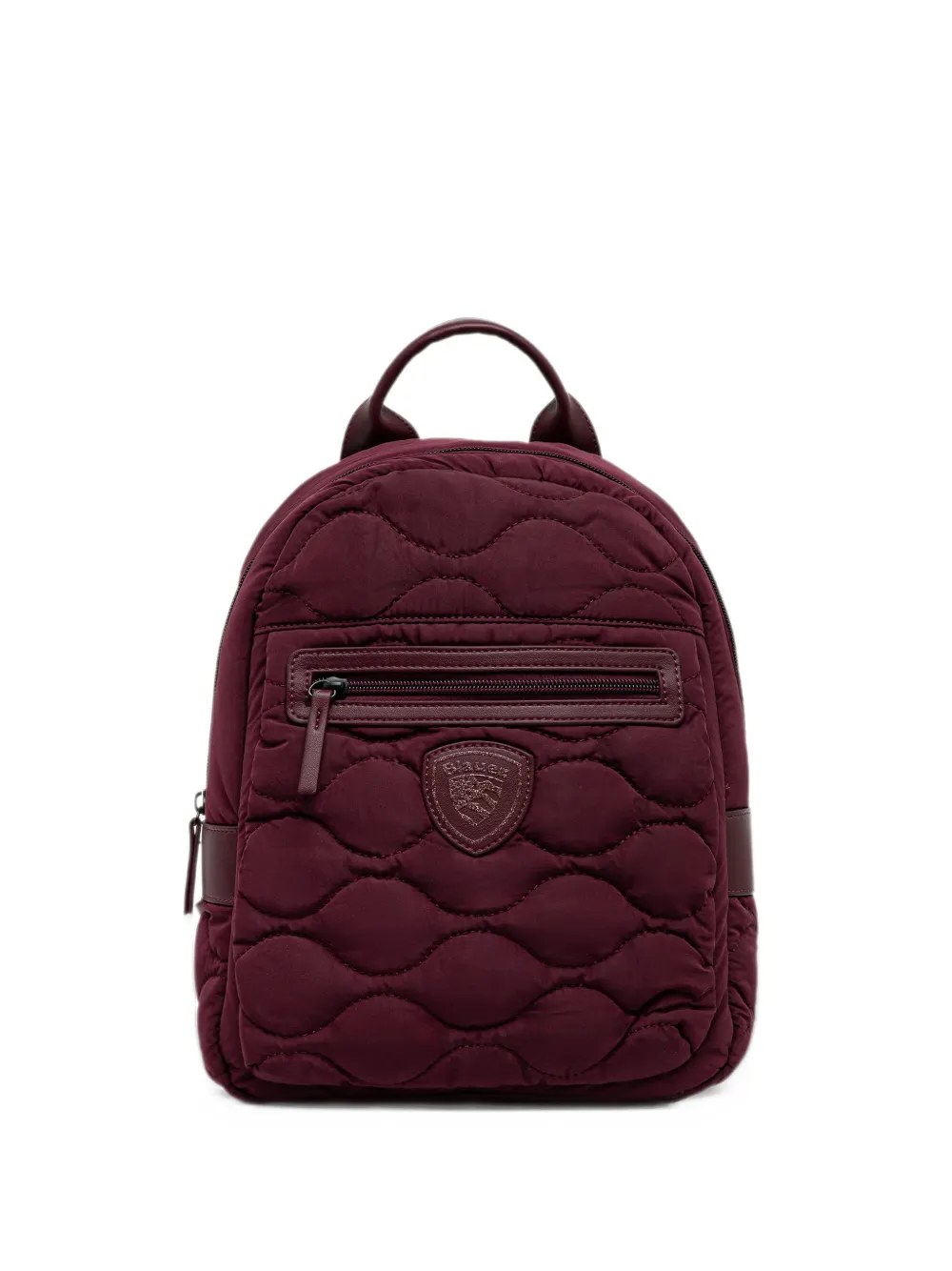 Blauer quilted logo-patch backpack - Rosso