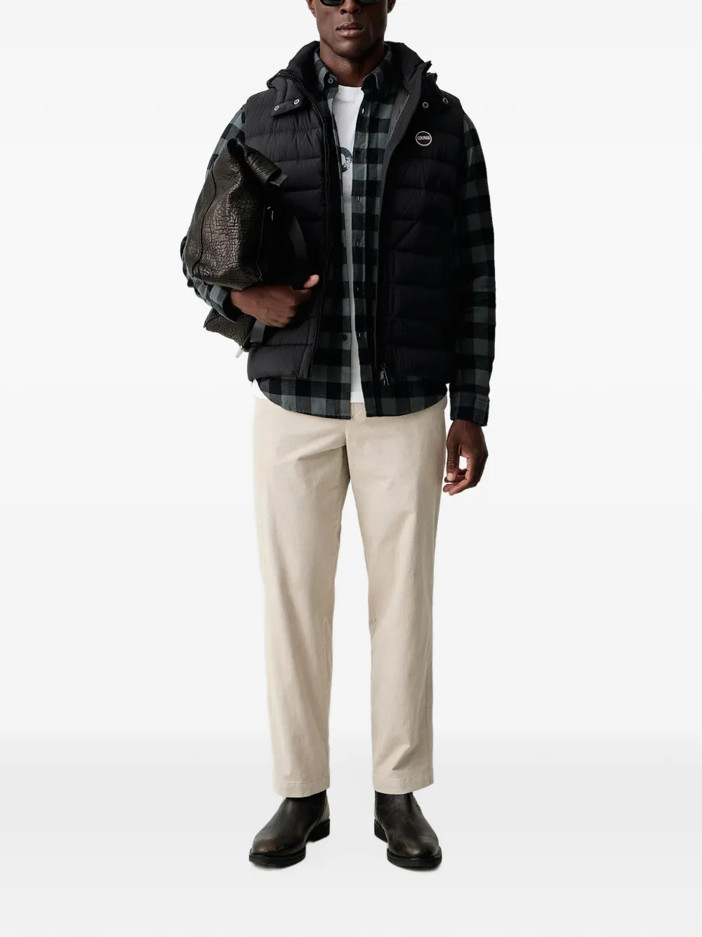 Colmar hooded quilted gilet Zwart