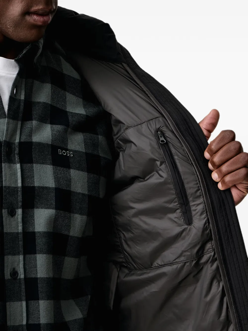 Colmar hooded quilted gilet Zwart