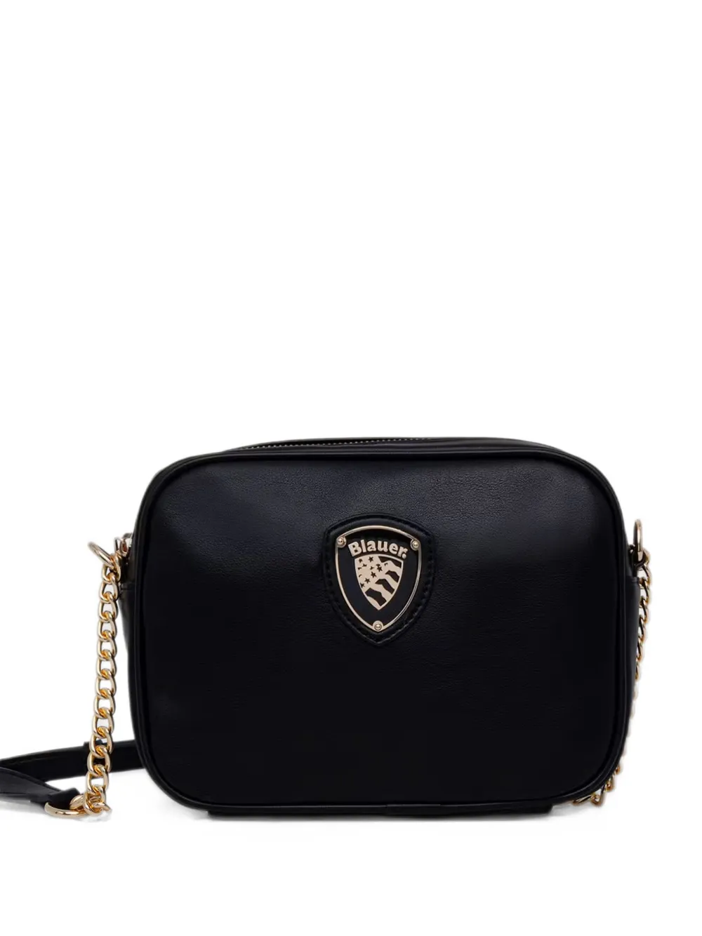 Blauer logo-plaque chain-link crossbody bag - Nero