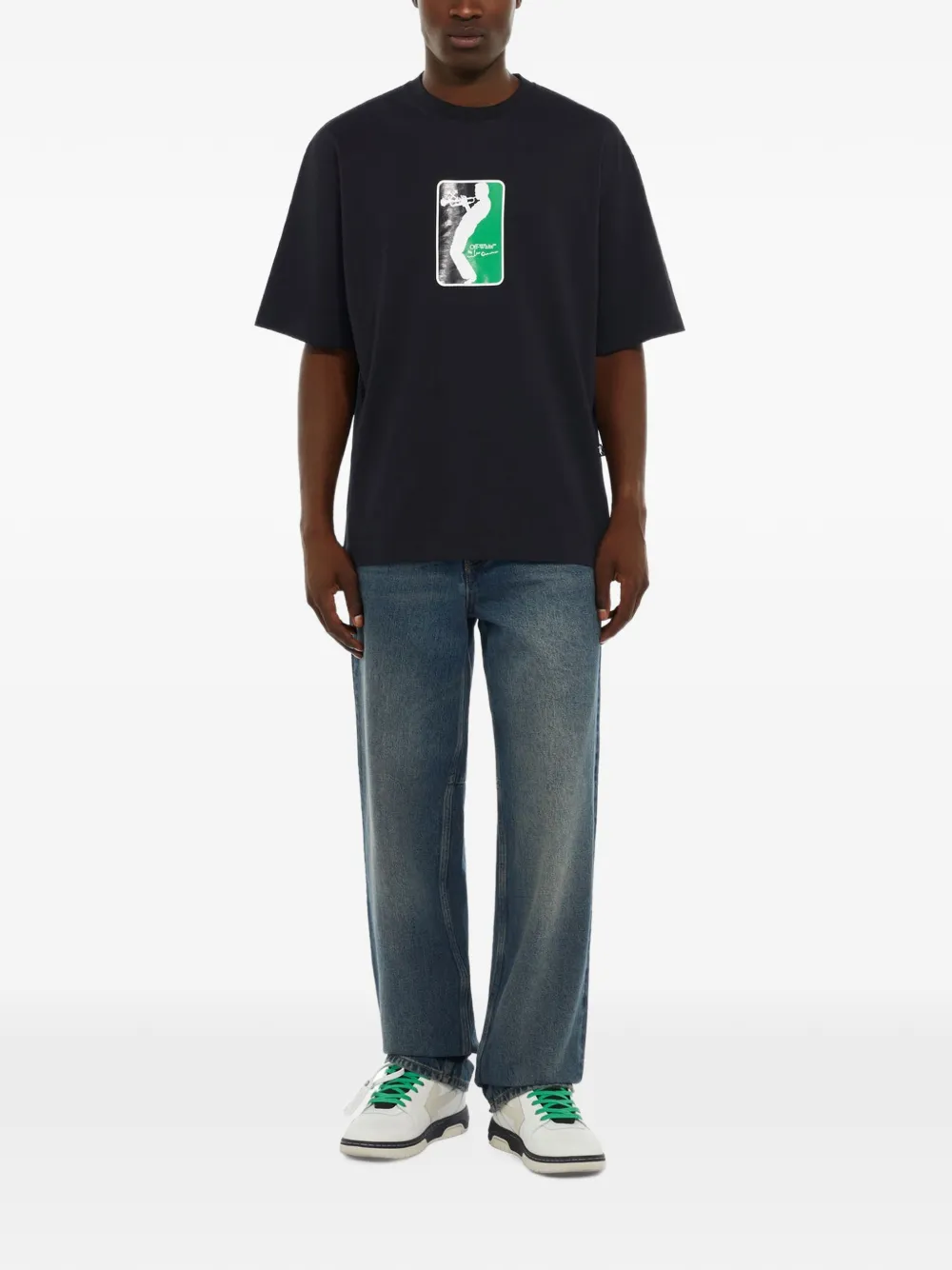 Off-White Mr. Davis League Skate T-shirt Zwart