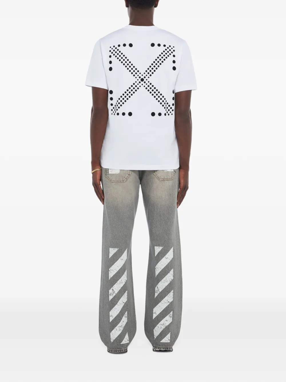 Off-White Dotted Arrow regular T-shirt Wit