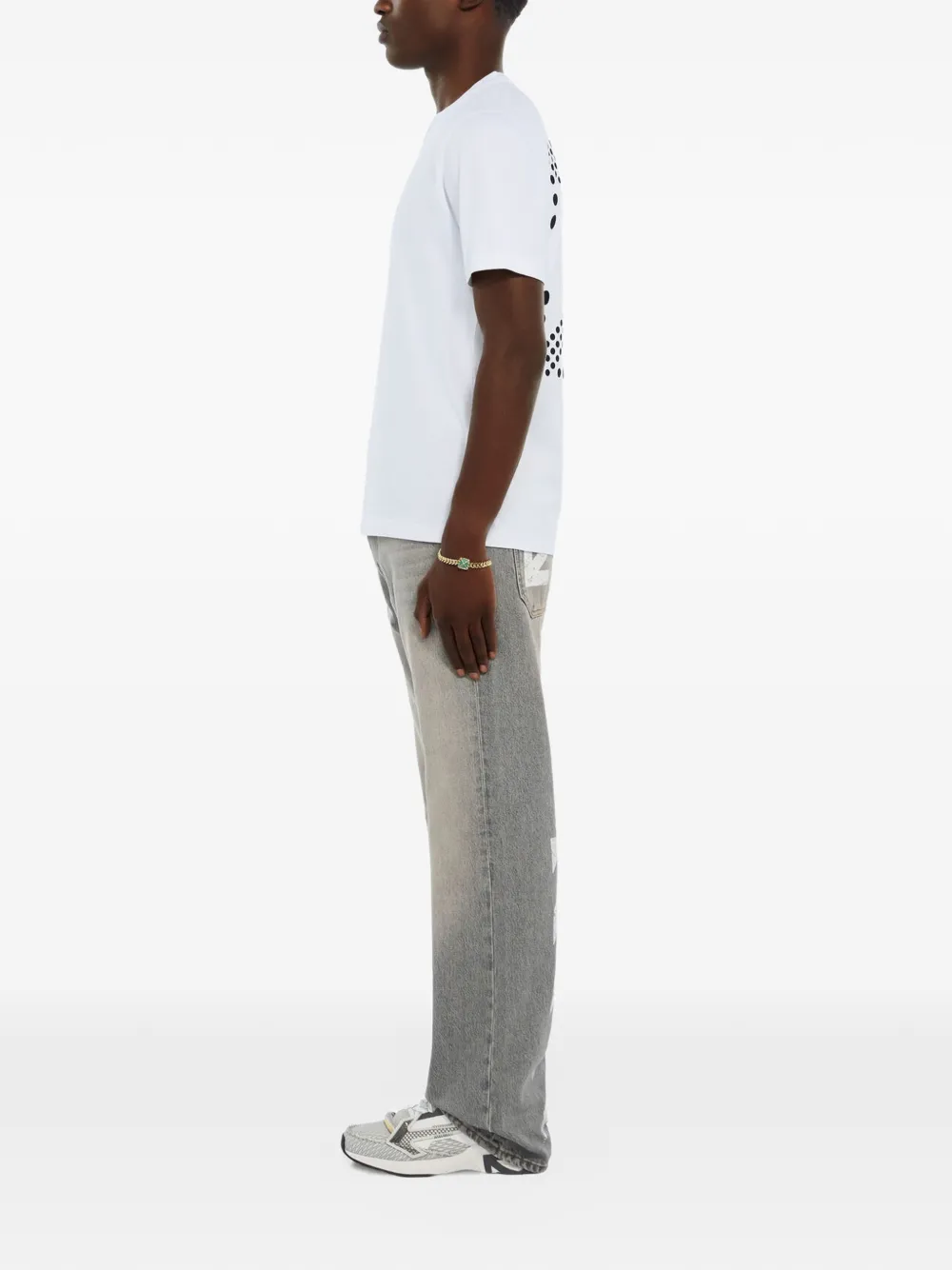 Off-White Dotted Arrow regular T-shirt Wit