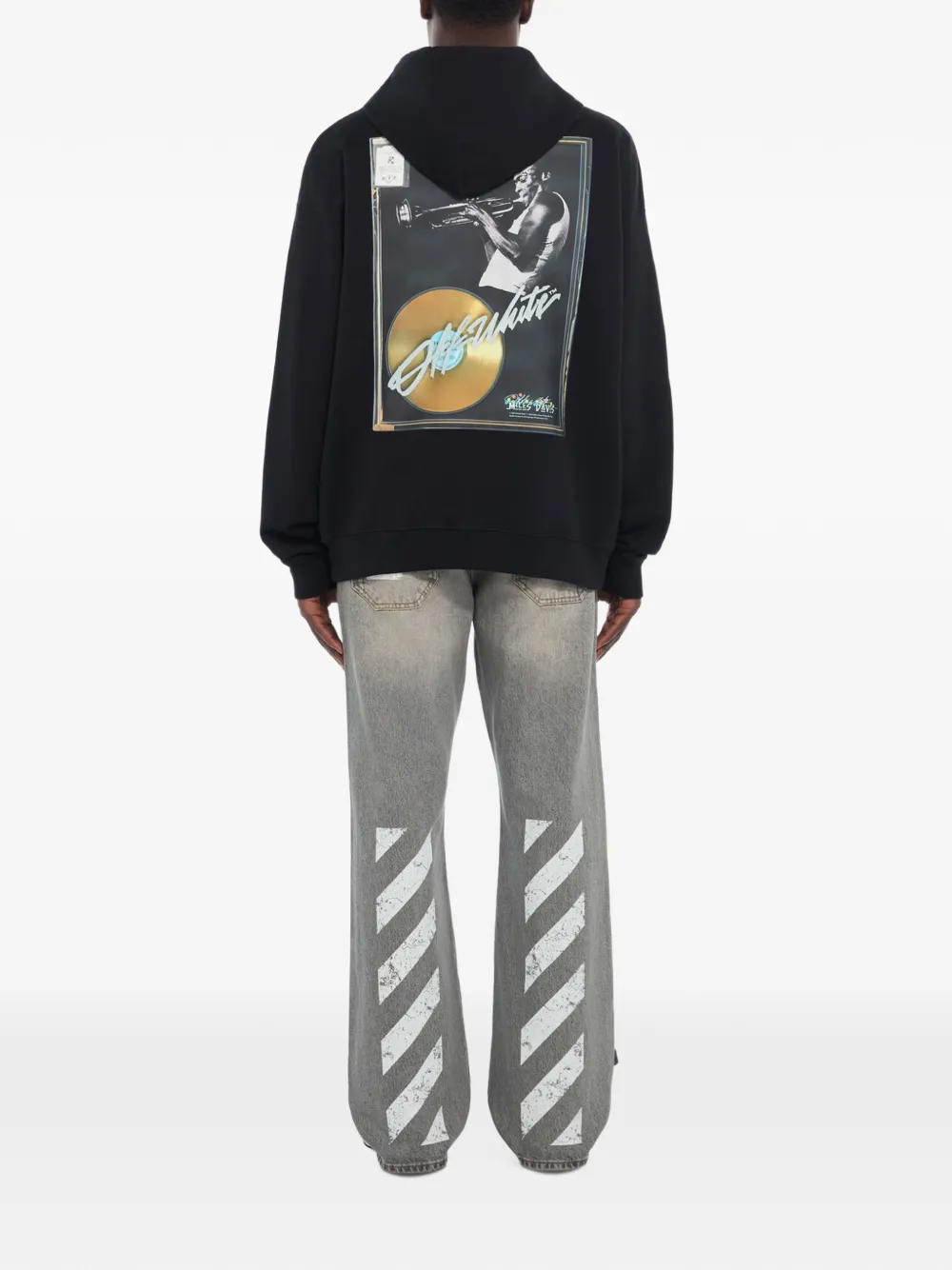 Off-White Mr. Davis Certified Gold Skate zip hoodie Zwart