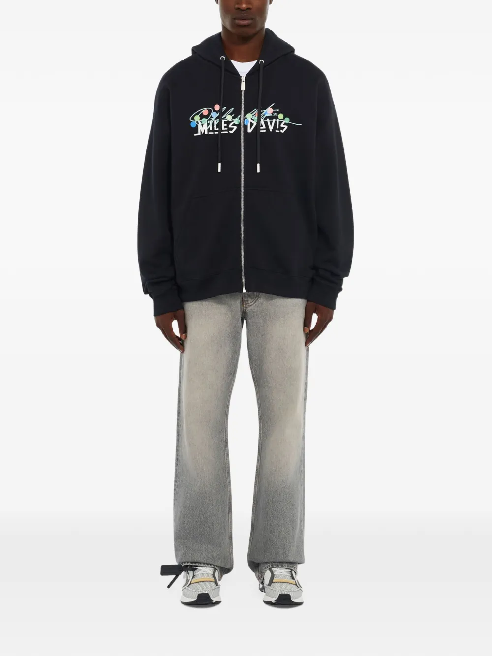 Off-White Mr. Davis Certified Gold Skate zip hoodie Zwart