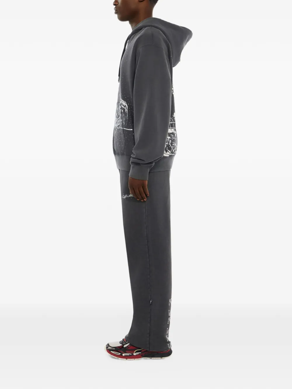 Off-White Mr. Davis stadium regular hoodie Zwart