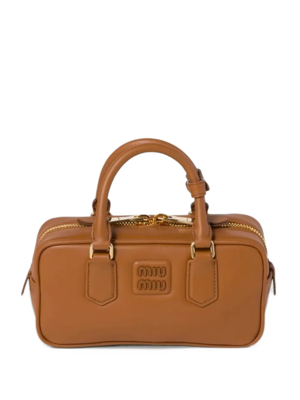 Miu Arcadie leather bag Bruin