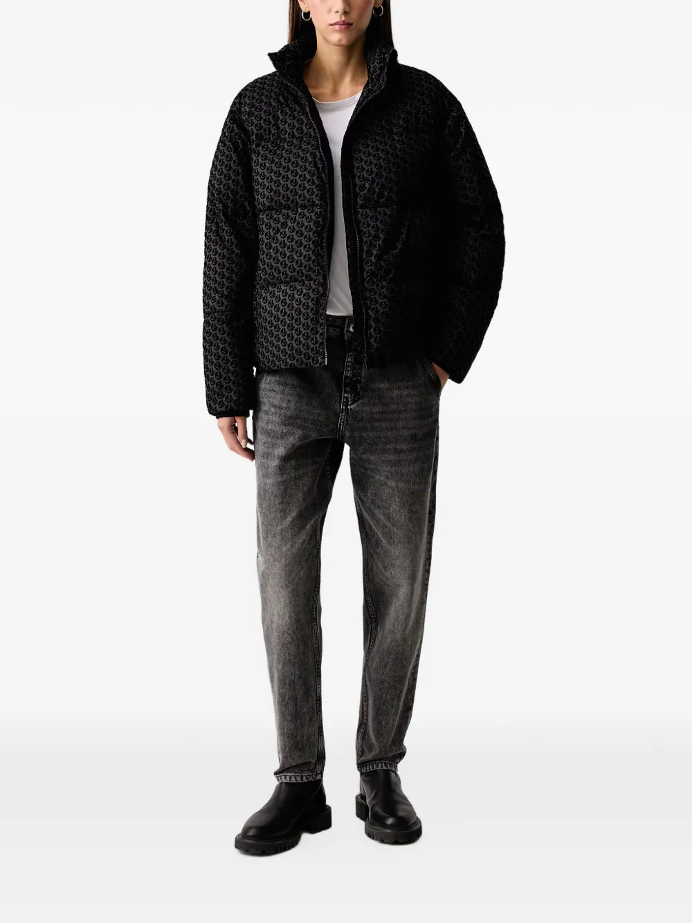 Karl Lagerfeld Jeans Jack met monogram-print Zwart
