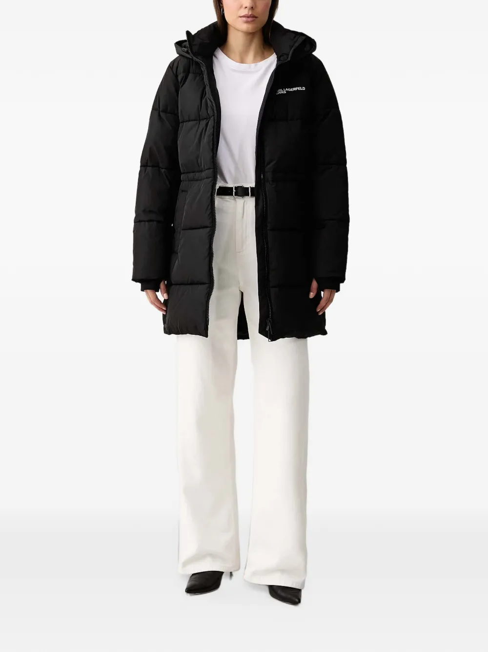 Karl Lagerfeld Jeans Jas met capuchon Zwart