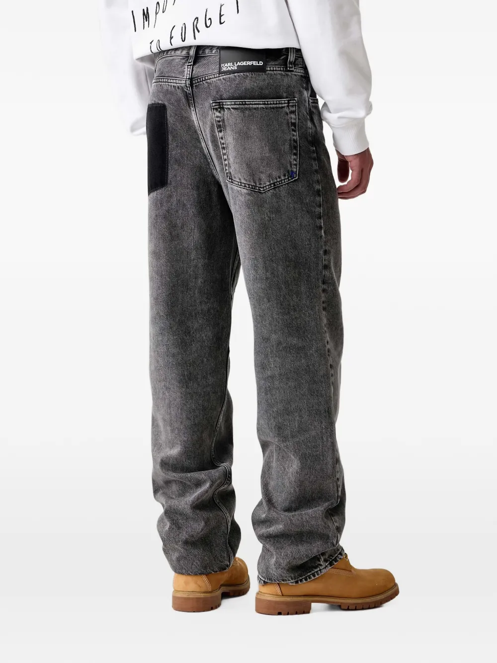 Karl Lagerfeld Jeans logo-patch panelled jeans Grijs