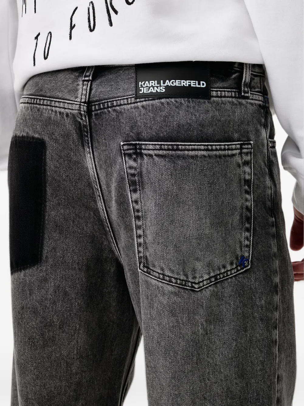 Karl Lagerfeld Jeans logo-patch panelled jeans Grijs