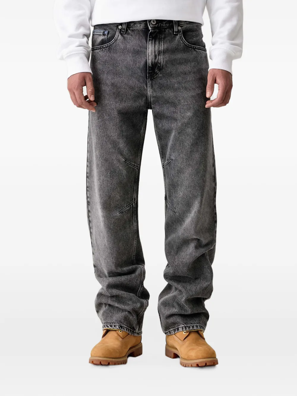 Karl Lagerfeld Jeans logo-patch panelled jeans - Grigio