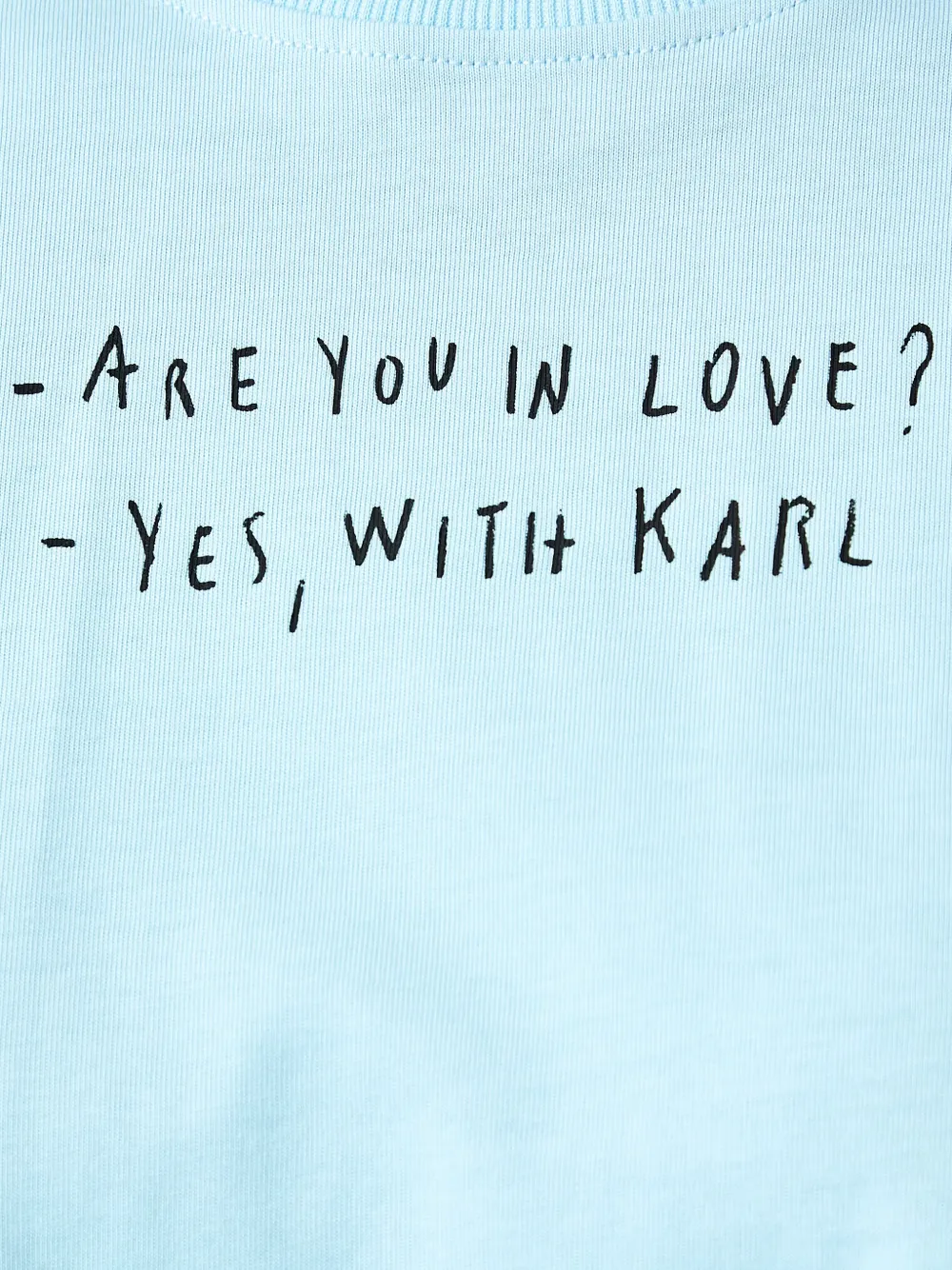 Karl Lagerfeld Jeans x Pietro Terzini cropped T-shirt met tekst Blauw