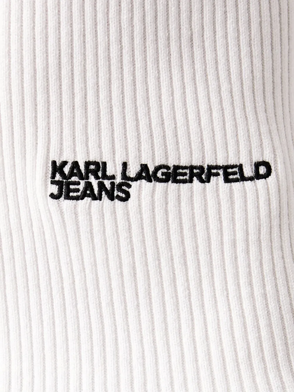 Karl Lagerfeld Jeans logo-embroidered ribbed sweater Wit