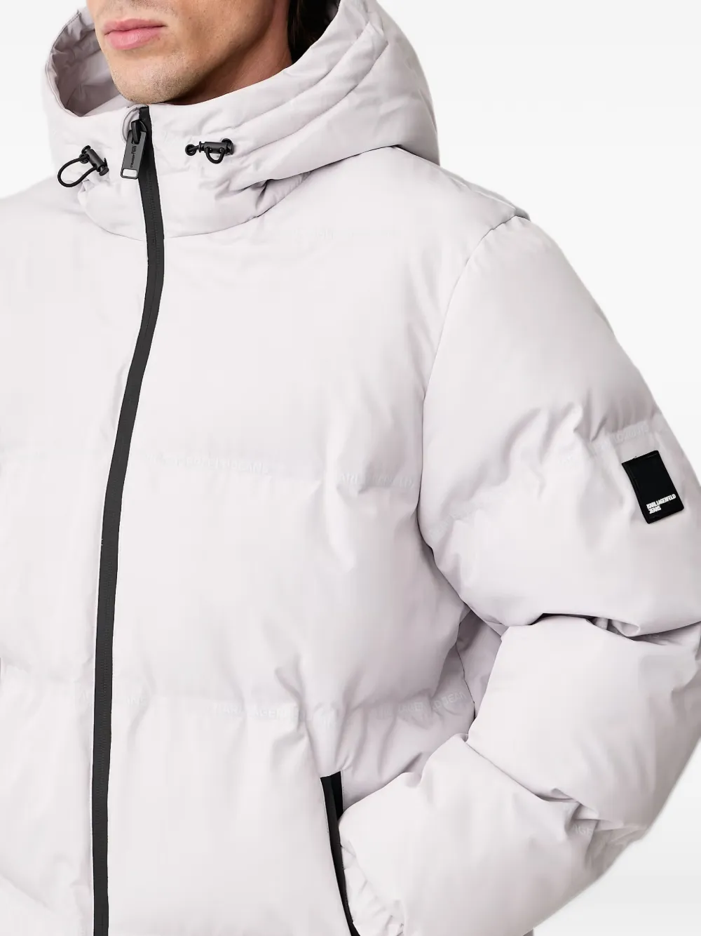 Karl Lagerfeld Jeans quilted hooded jacket Grijs