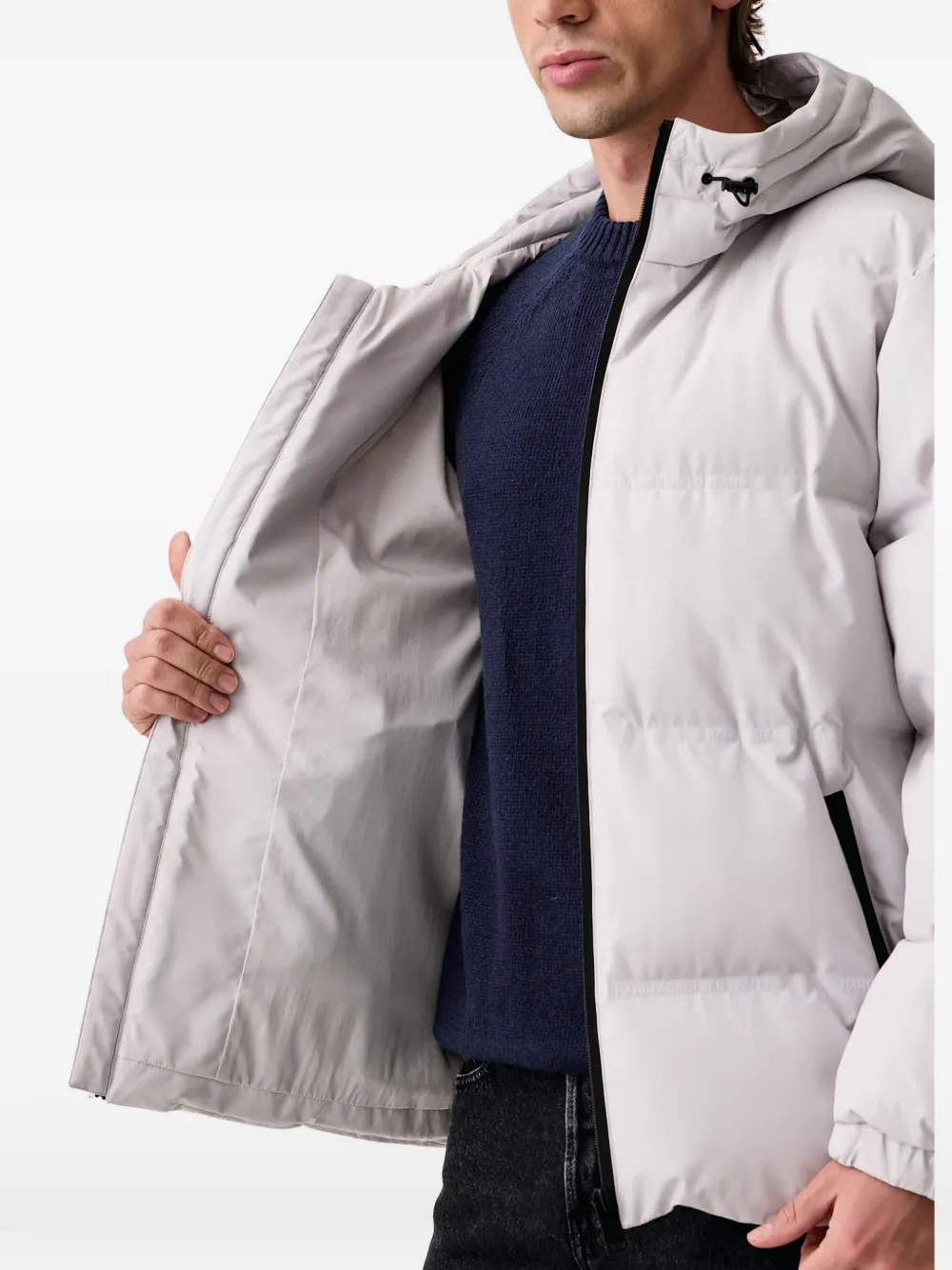 Karl Lagerfeld Jeans quilted hooded jacket Grijs