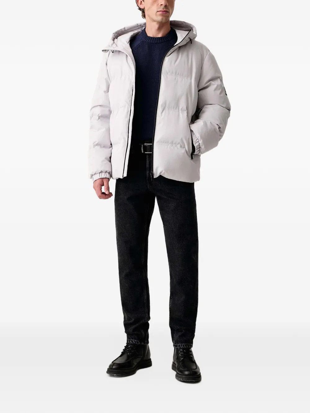 Karl Lagerfeld Jeans quilted hooded jacket Grijs