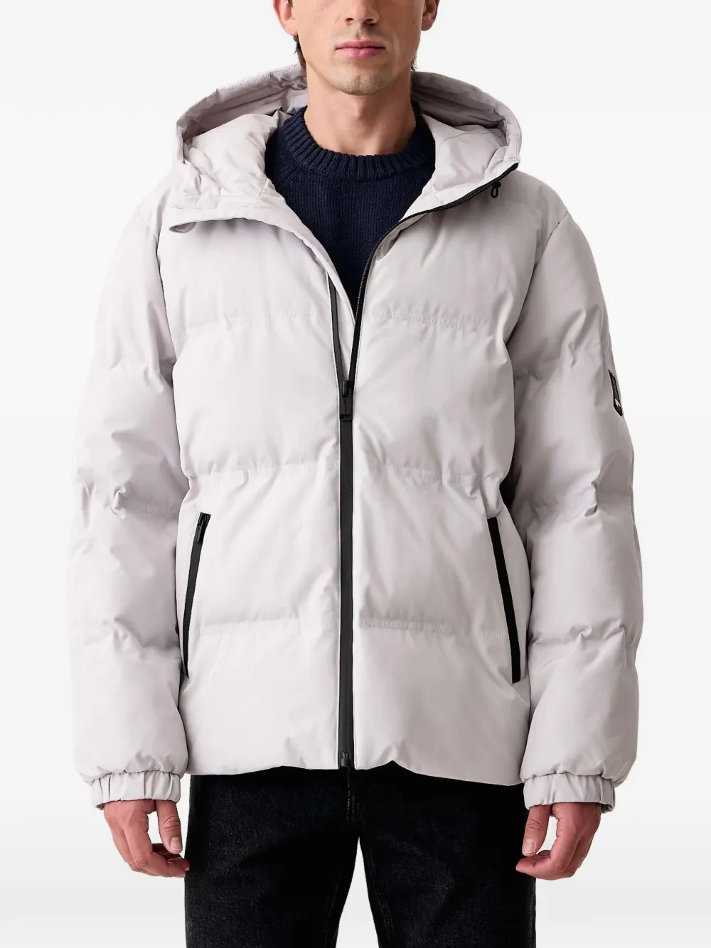 Karl Lagerfeld Jeans quilted hooded jacket Grijs