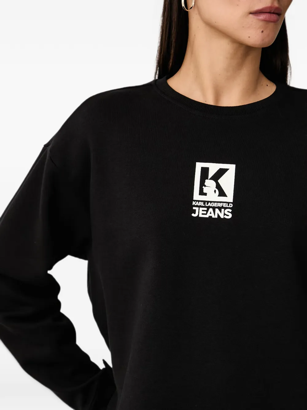 Karl Lagerfeld Jeans logo-print cotton sweatshirt Zwart