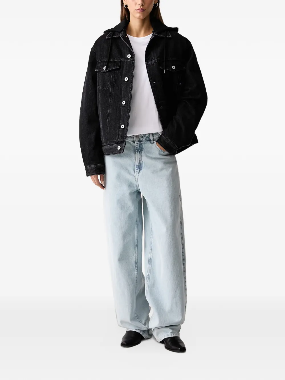 Karl Lagerfeld Jeans x Pietro Terzini hooded denim jacket Zwart