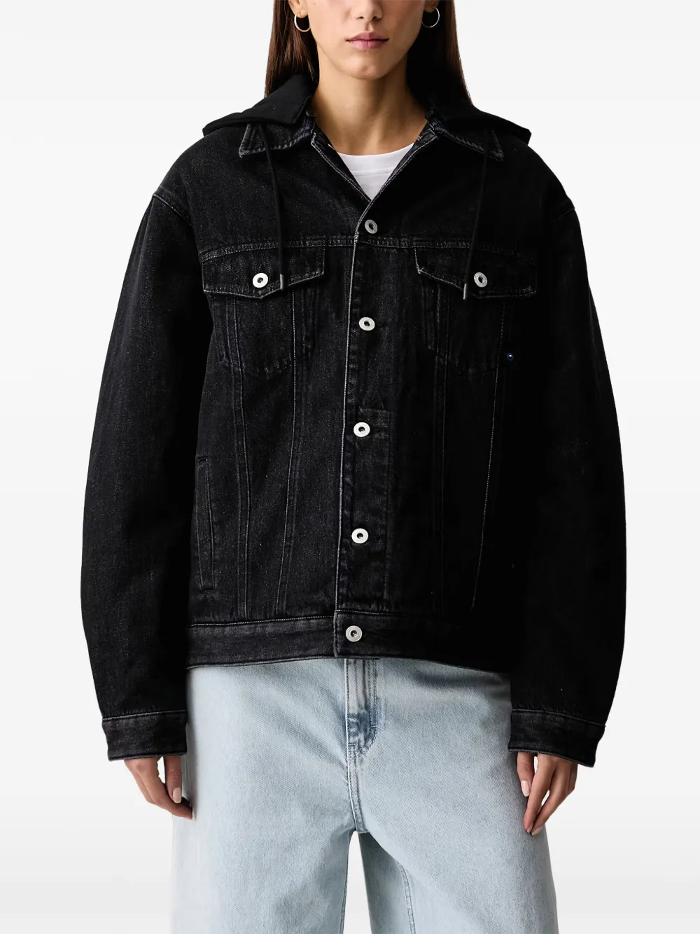 Karl Lagerfeld Jeans x Pietro Terzini hooded denim jacket Zwart