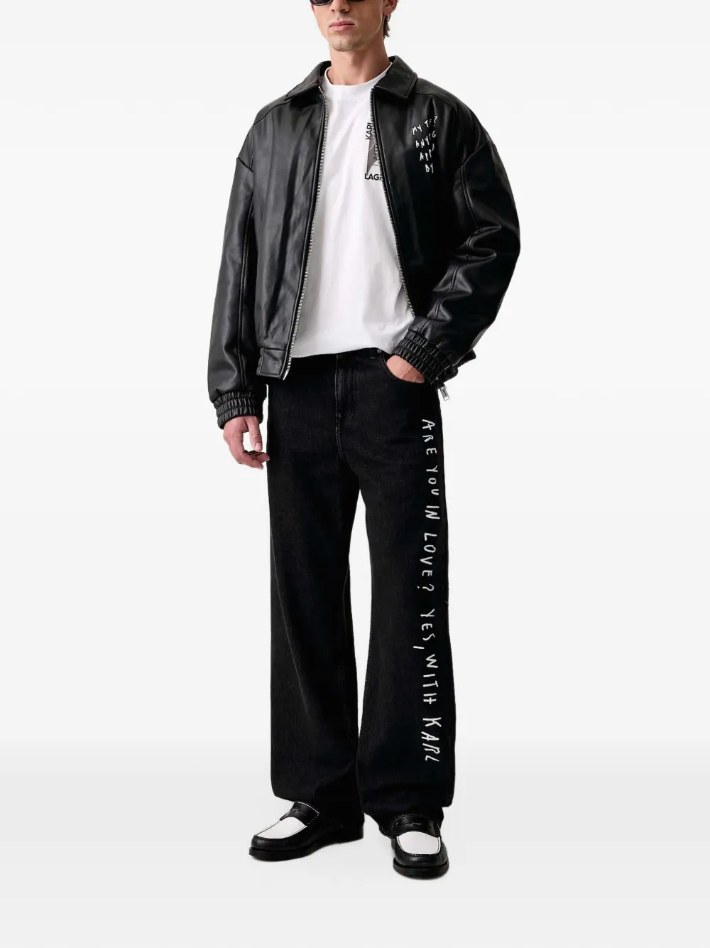 Karl Lagerfeld Jeans logo-print cotton T-shirt Wit