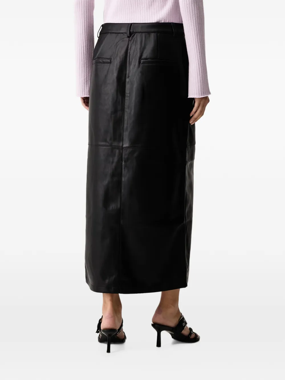 Karl Lagerfeld Jeans Midi-rok met ritssluiting en vlakken Zwart