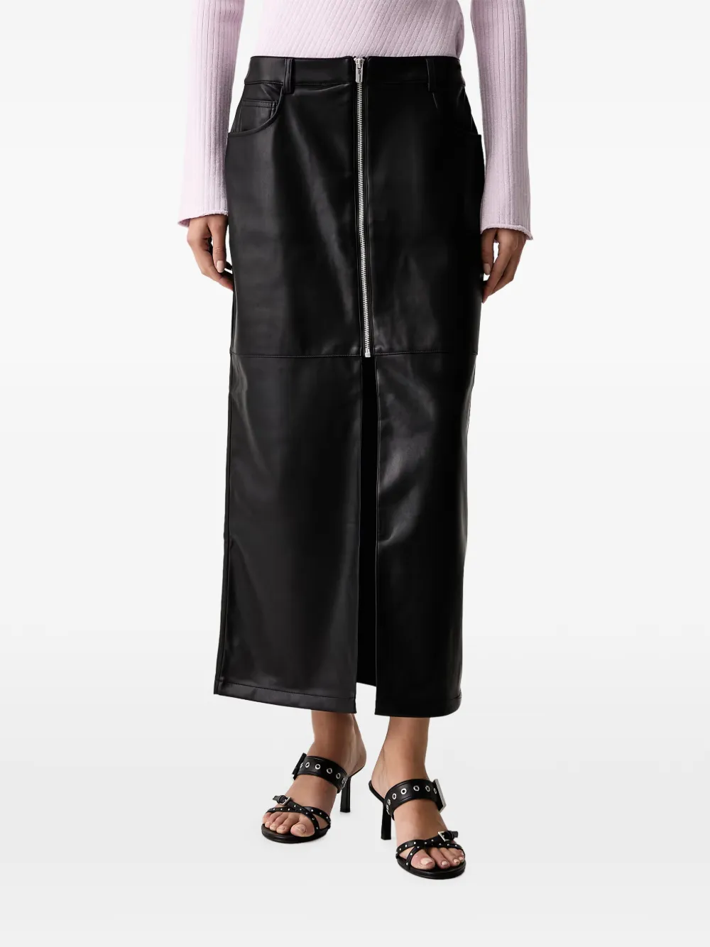 Karl Lagerfeld Jeans zip-fastening paneled midi skirt - Nero
