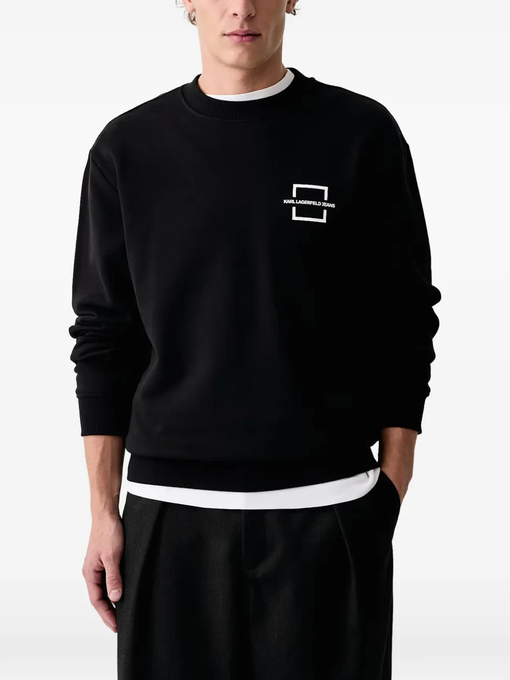Karl Lagerfeld Jeans logo-print cotton sweatshirt Zwart
