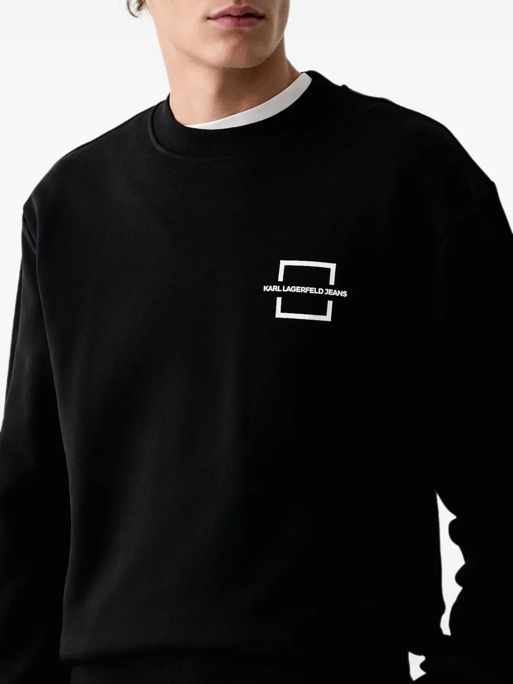Karl Lagerfeld Jeans logo-print cotton sweatshirt Zwart