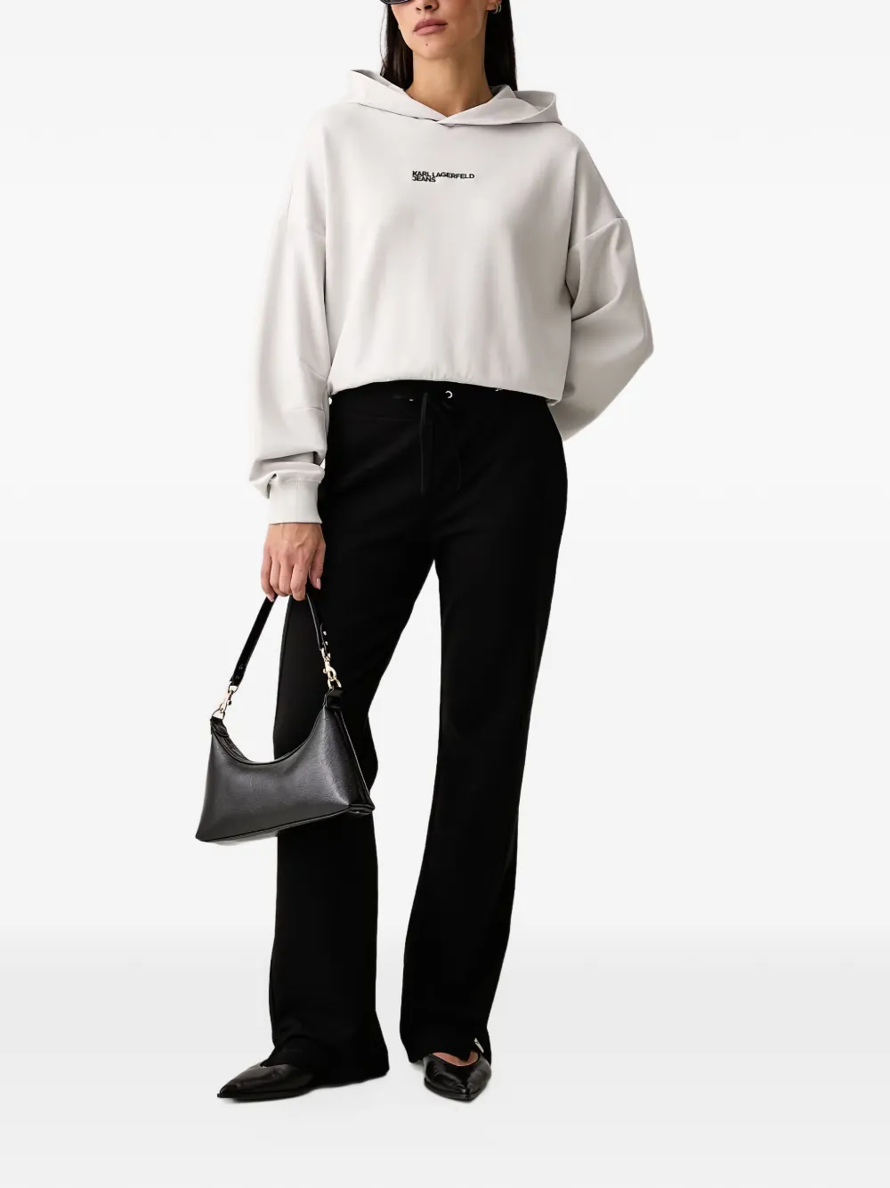 Karl Lagerfeld Jeans Trainingsbroek met geborduurd logo Zwart