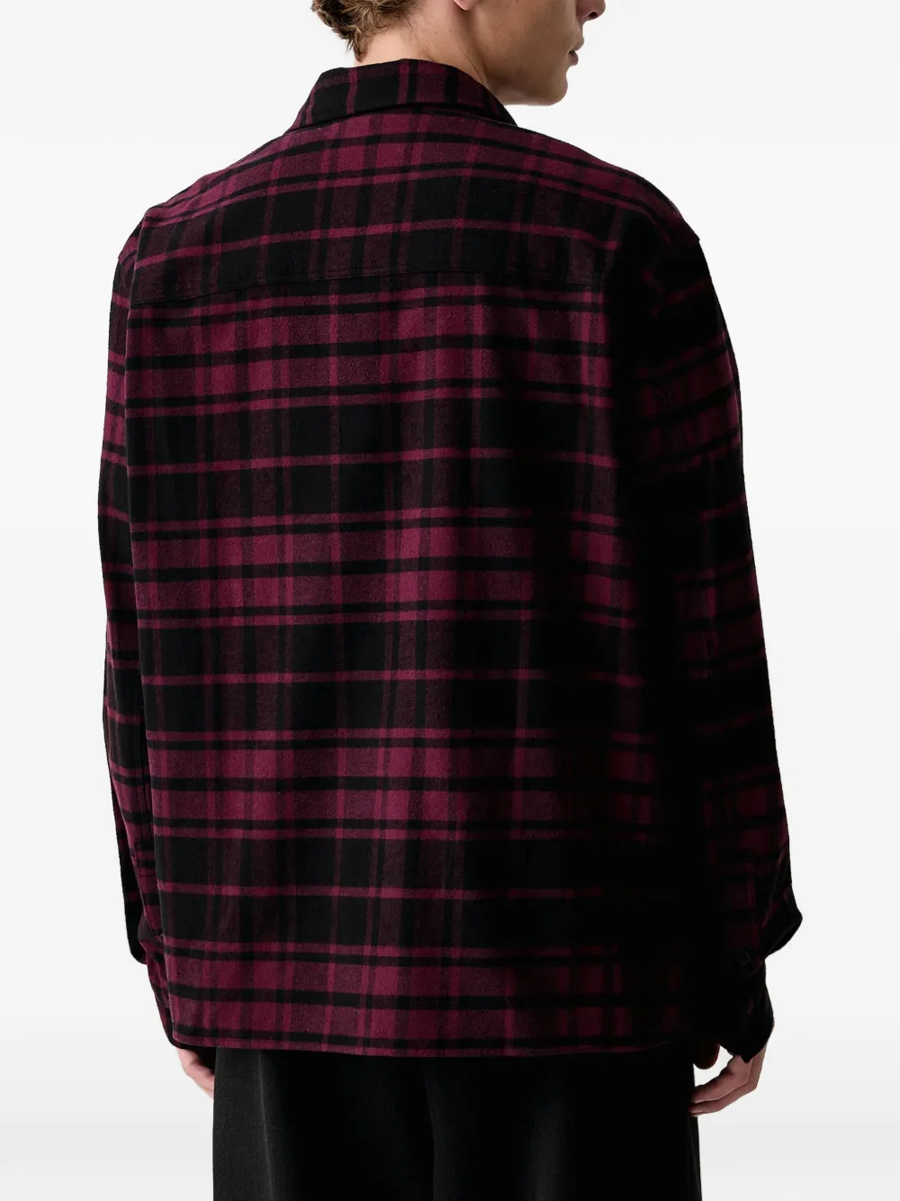 Karl Lagerfeld Jeans check-pattern logo-patch shirt Rood
