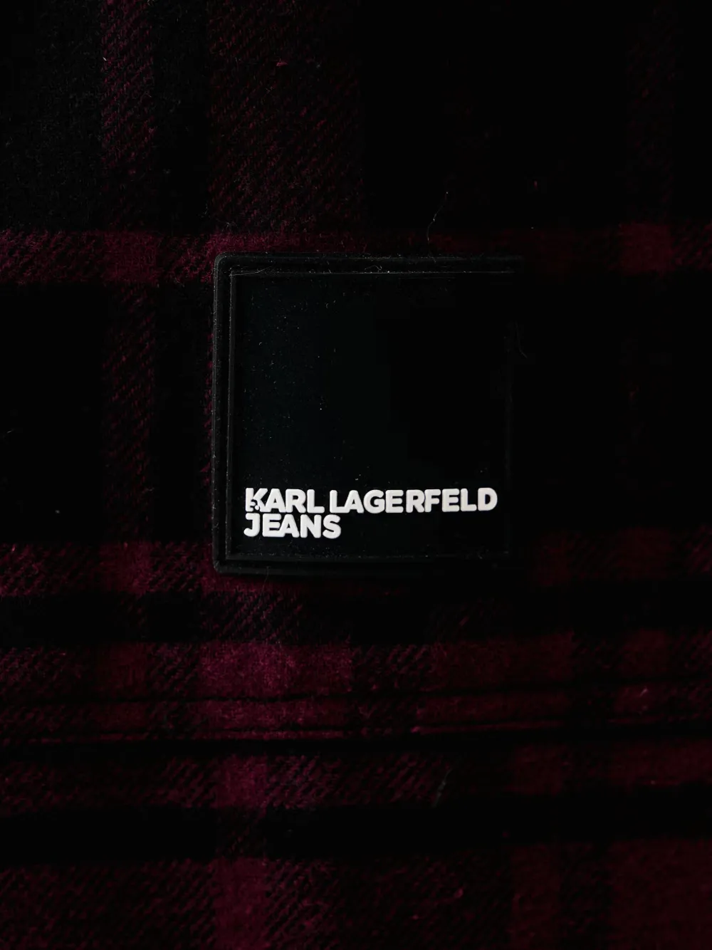 Karl Lagerfeld Jeans check-pattern logo-patch shirt Rood
