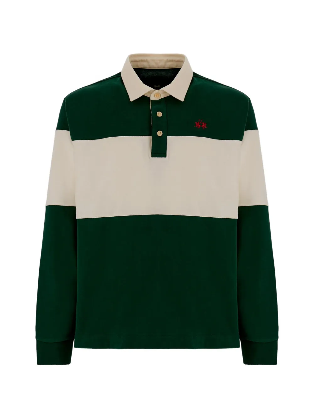 La Martina Polo Dion a maniche lunghe con design color-block - Verde